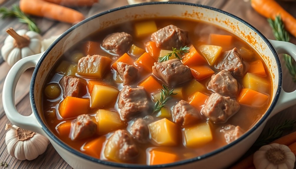 simmer broth and wine