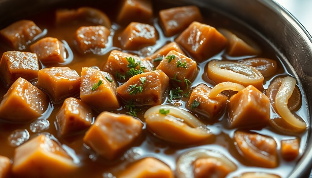 simmer in flavored broth