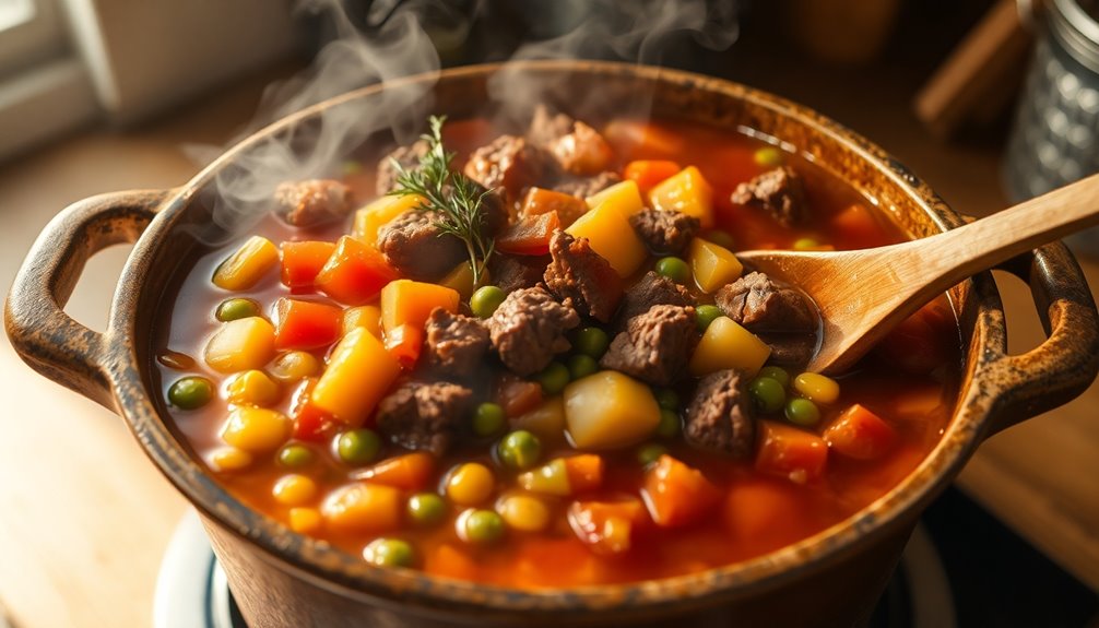 simmer ingredients with spices