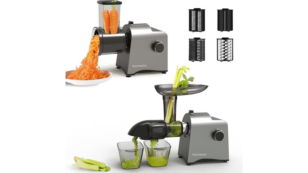 slow juicing and grating