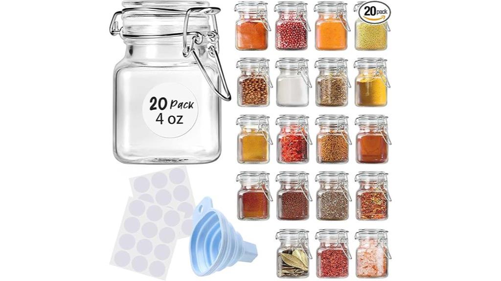 small airtight glass jars