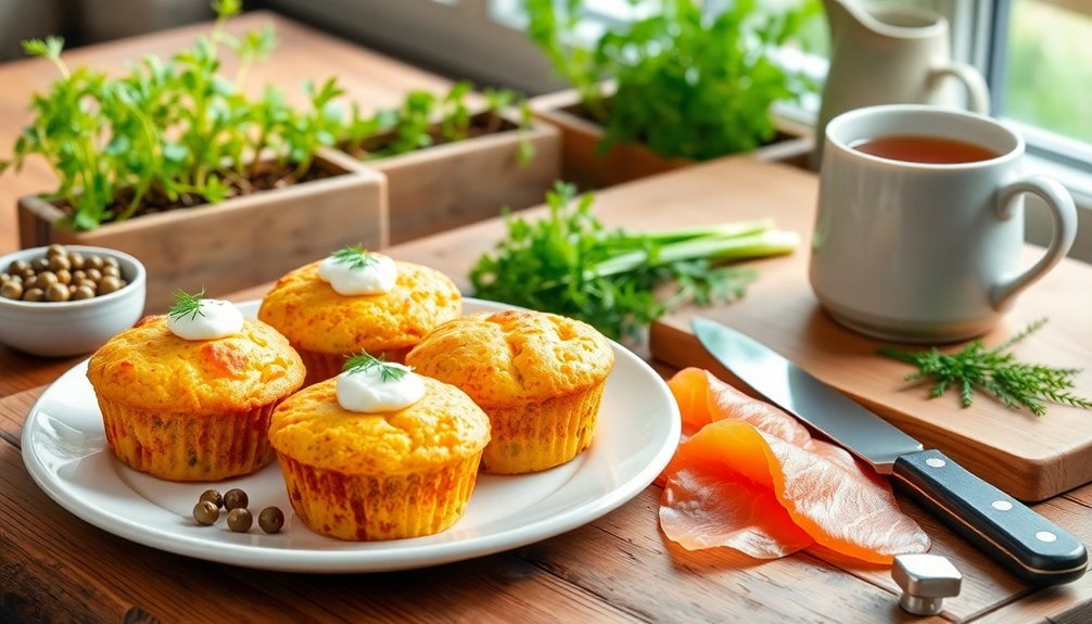 spicy smoked salmon muffins