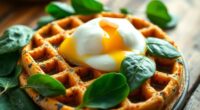 spinach and egg waffles