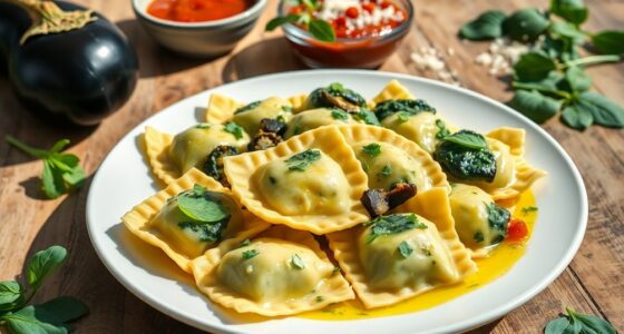 spinach ricotta eggplant ravioli