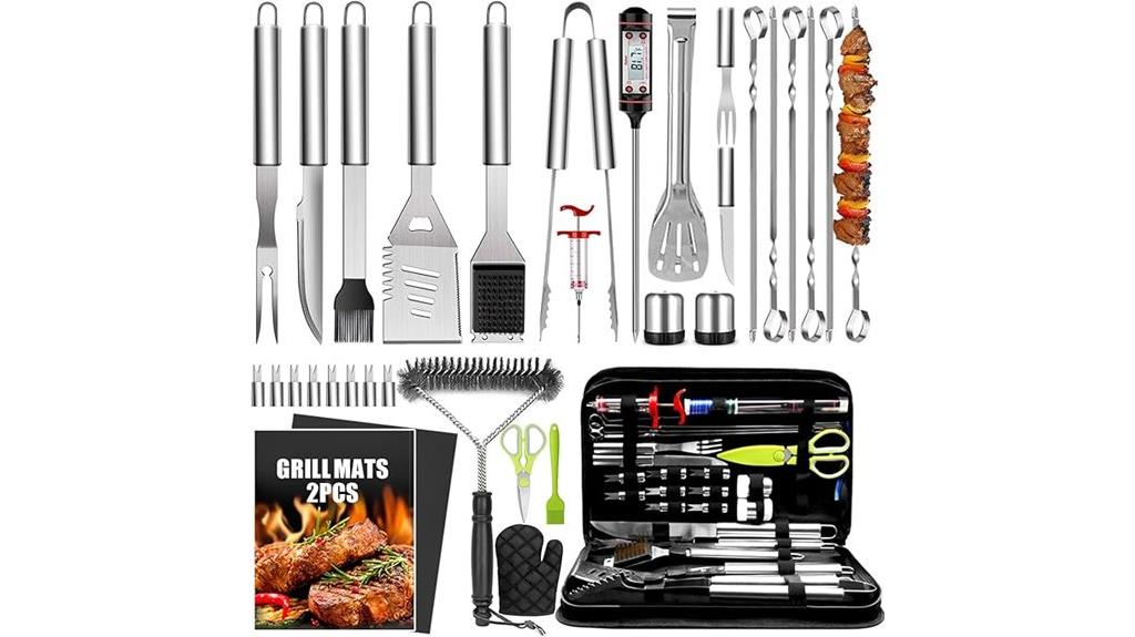 stainless steel grill set