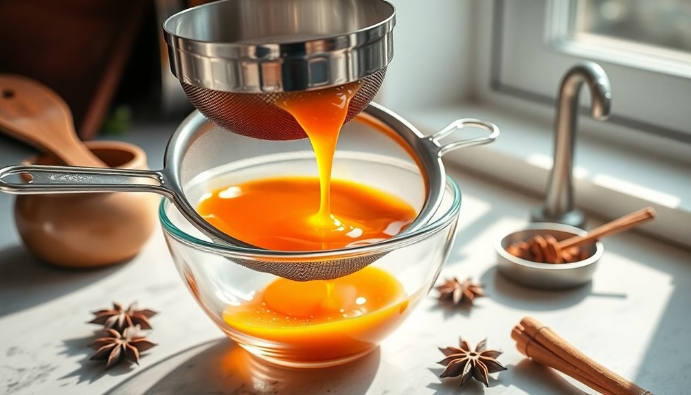 strain for silky texture