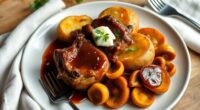 tender veal with mushrooms