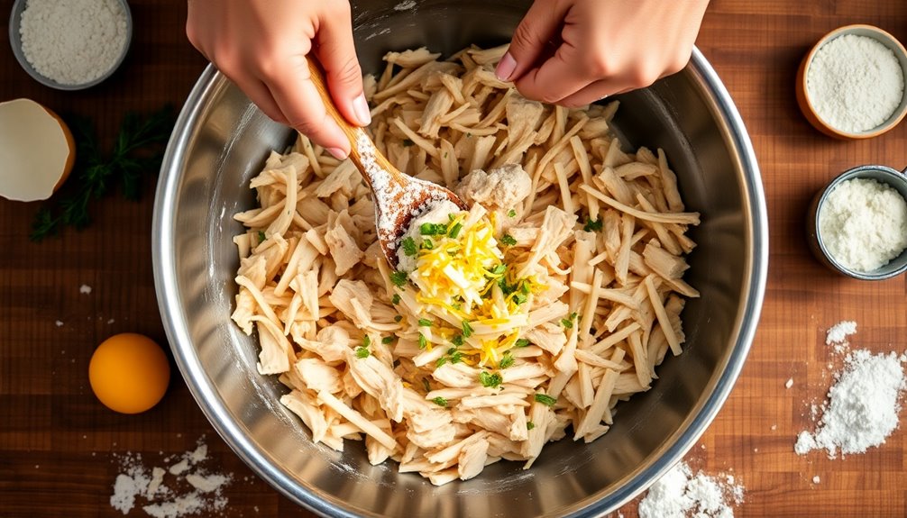 thoroughly prepare chicken mixture