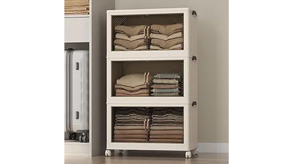 tiered storage bins with lids