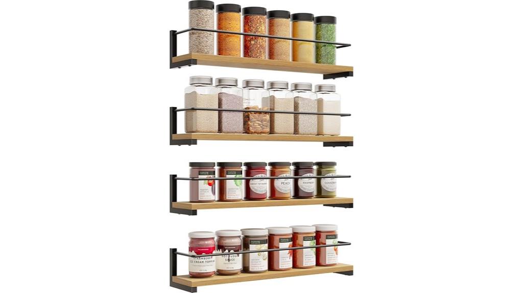 wall mounted spice rack set