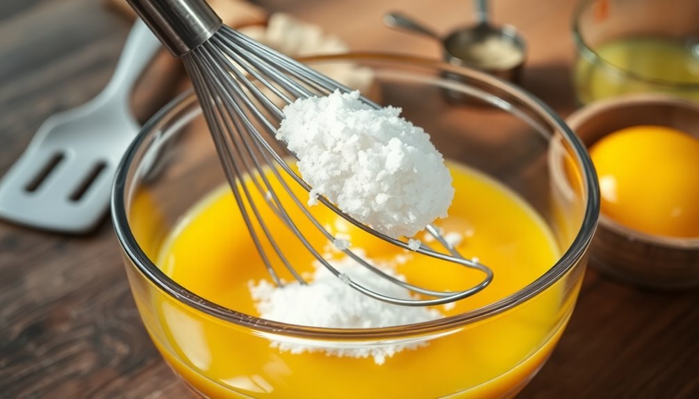 whisk together egg yolks