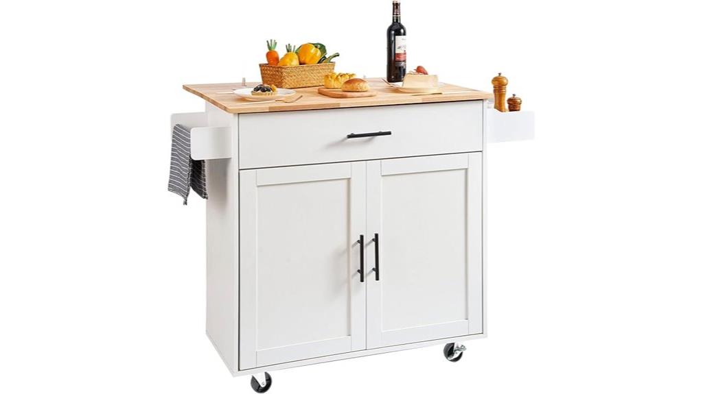 wood top kitchen cart