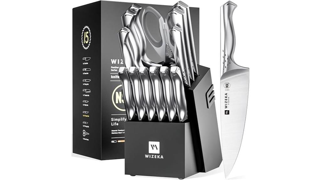 15 piece stainless steel knife set