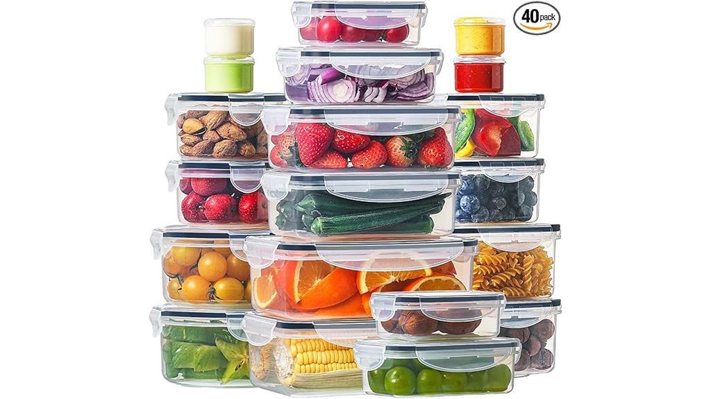 40 piece snap lid set