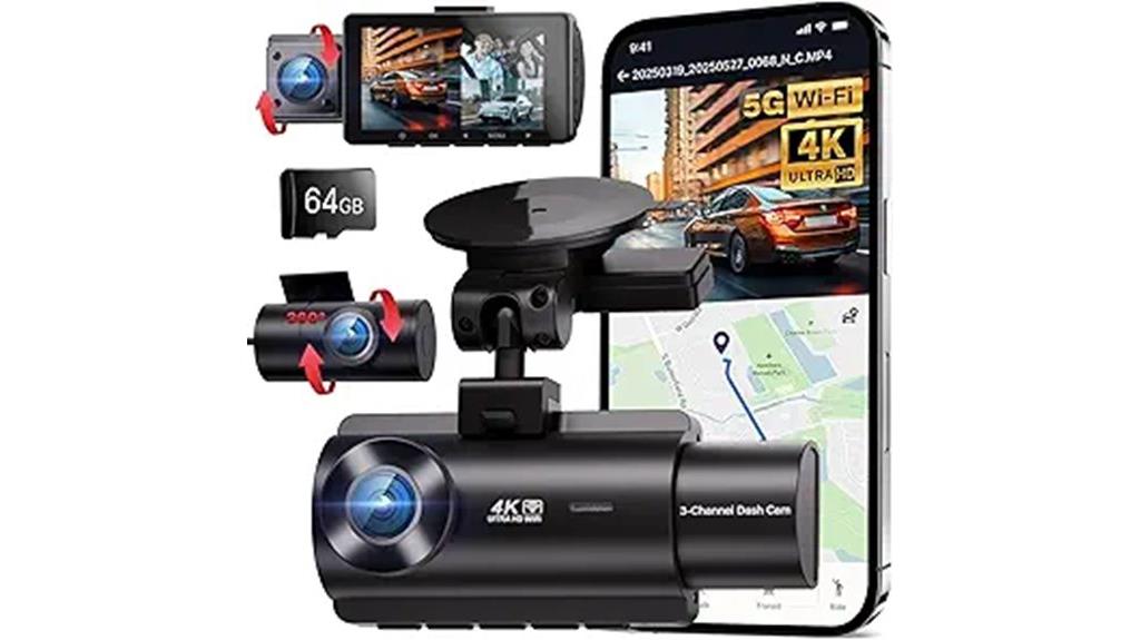 4k 5g wifi dash cam
