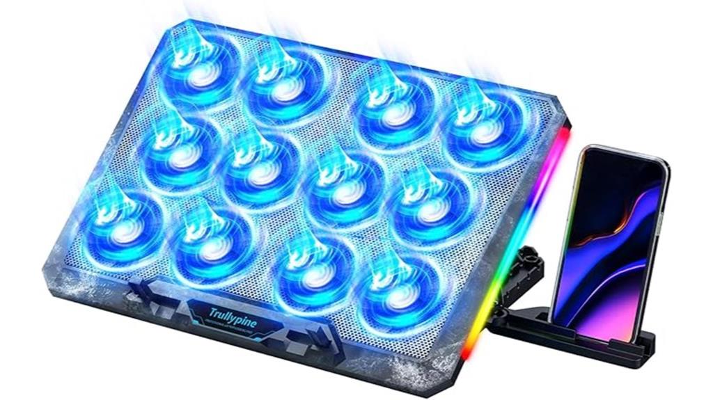 adjustable 12 fan cooling pad