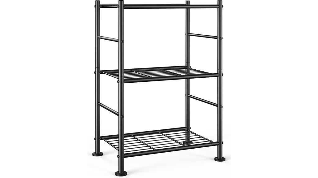 adjustable 3 tier metal shelves