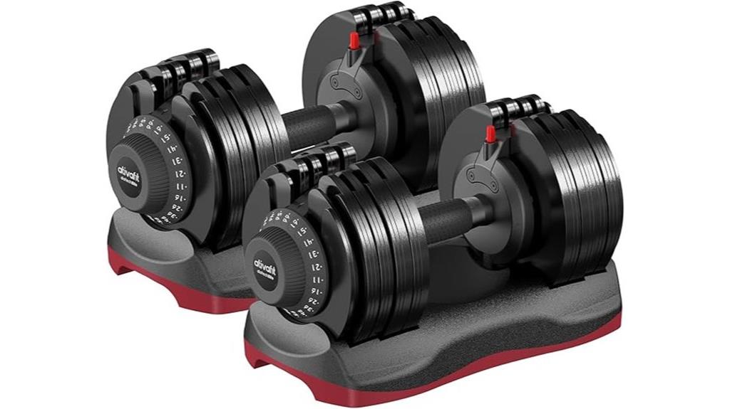 adjustable dumbbell weight range