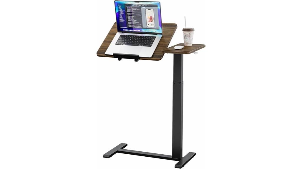 adjustable overbed bedside table