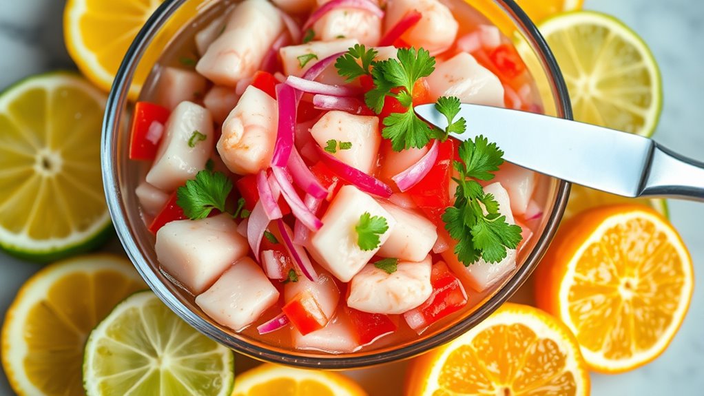 citrus denatures seafood proteins