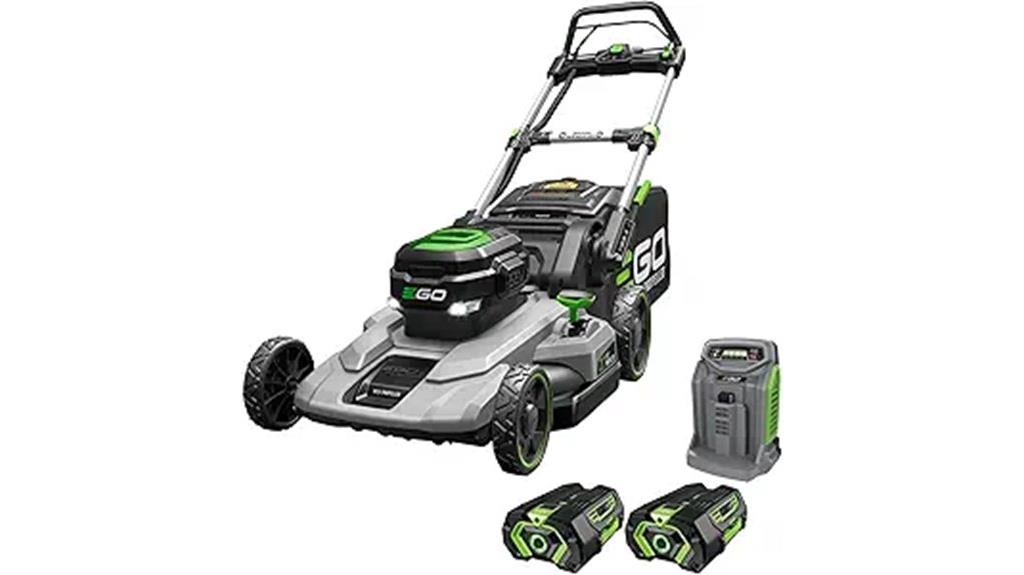 cordless lawn mower two batteries