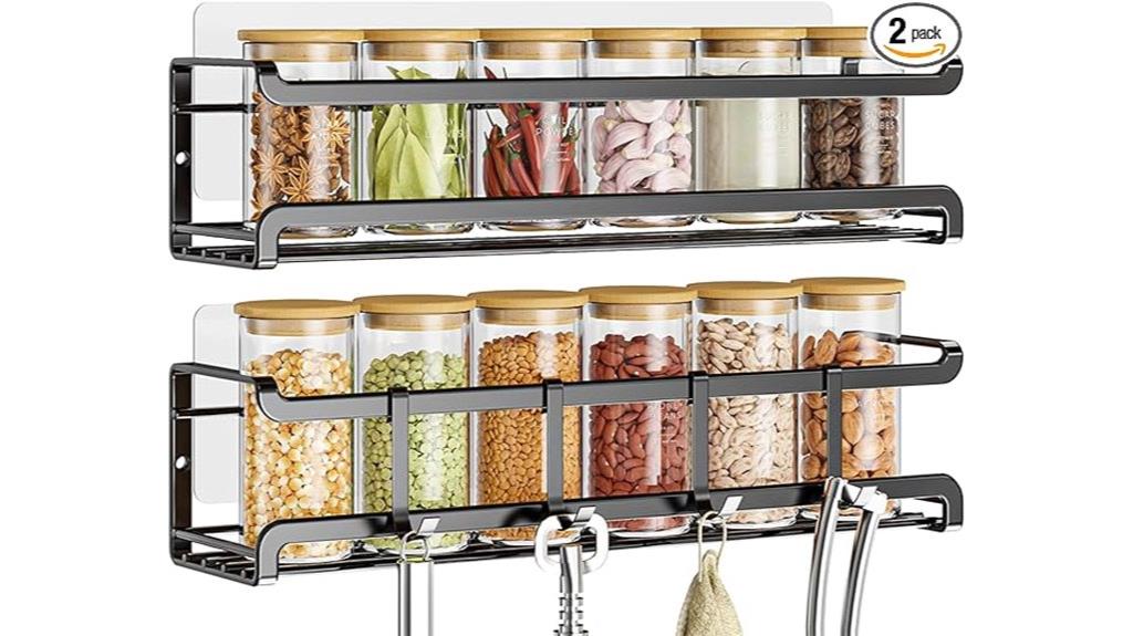 dual pack wall spice racks