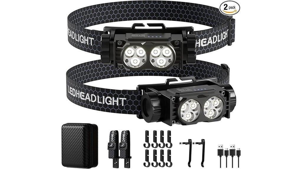 dual rechargeable bright headlamps