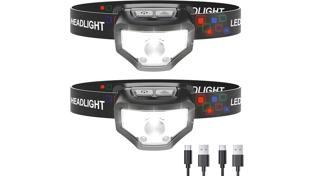 dual rechargeable waterproof headlamps