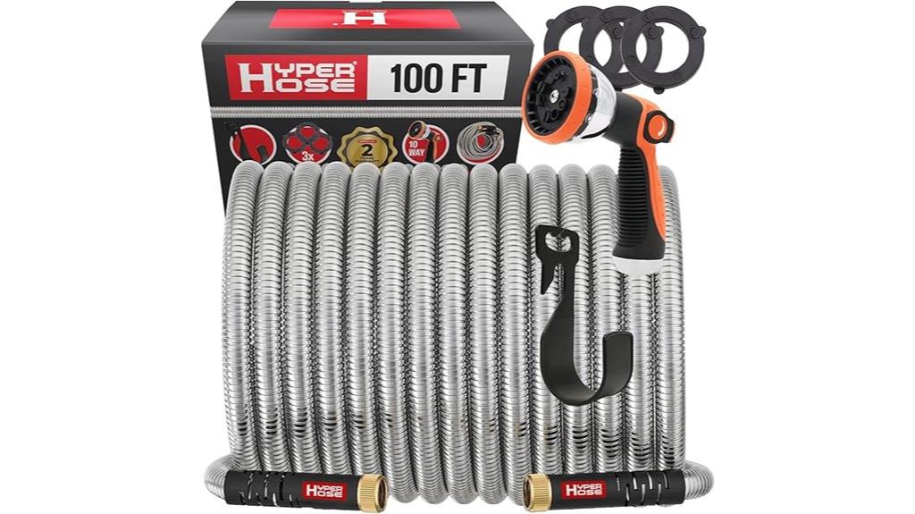 durable 100 ft metal hose