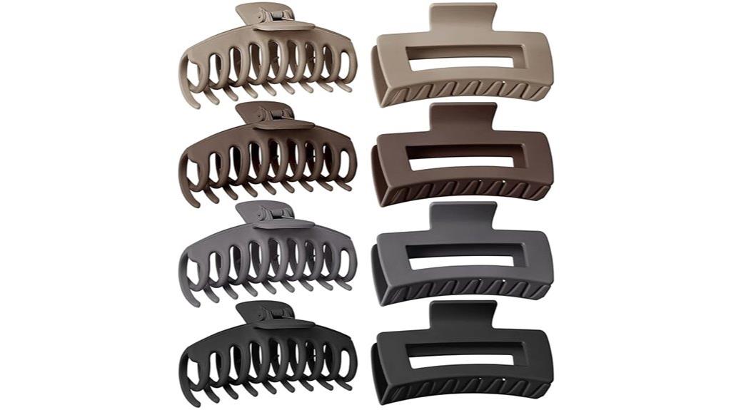 eight large hair clips