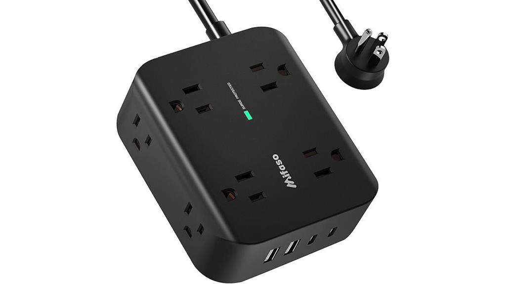 eight outlets four usb