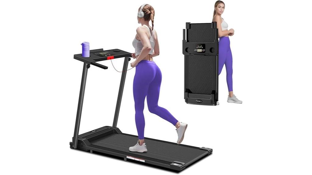 foldable treadmill with handles