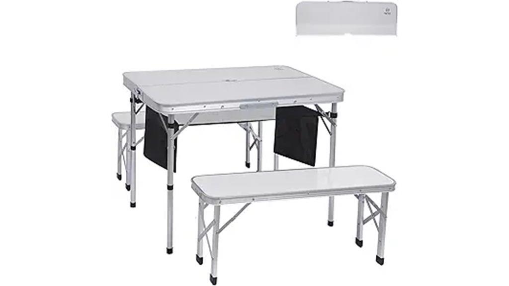 folding picnic table with umbrella
