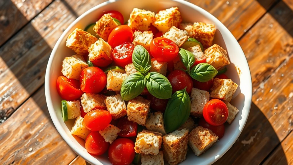 fresh bread vibrant vegetables