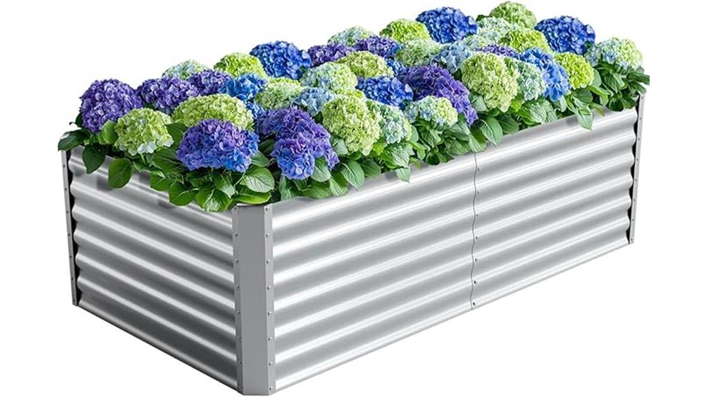 galvanized vegetable flower bed