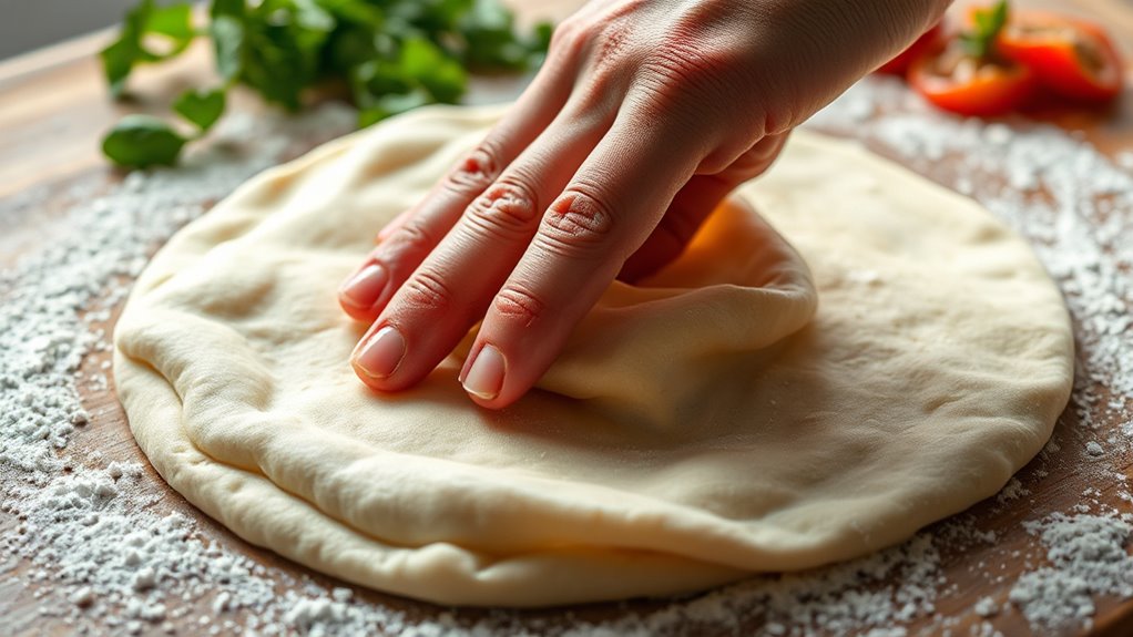 gently stretch dough evenly