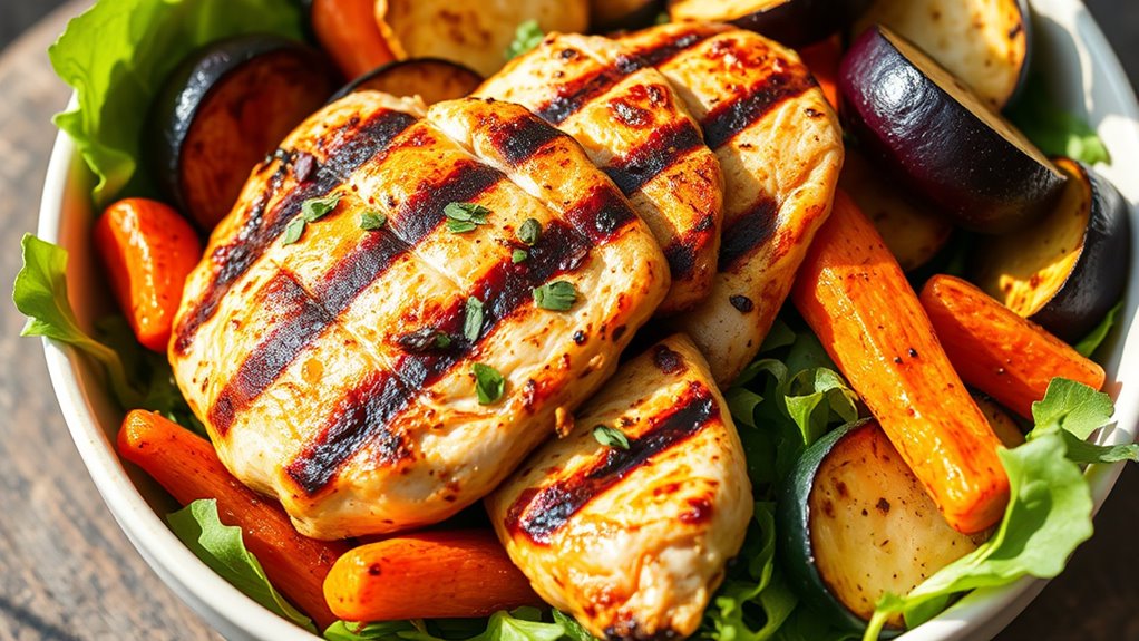 healthy grilled veggie bowl