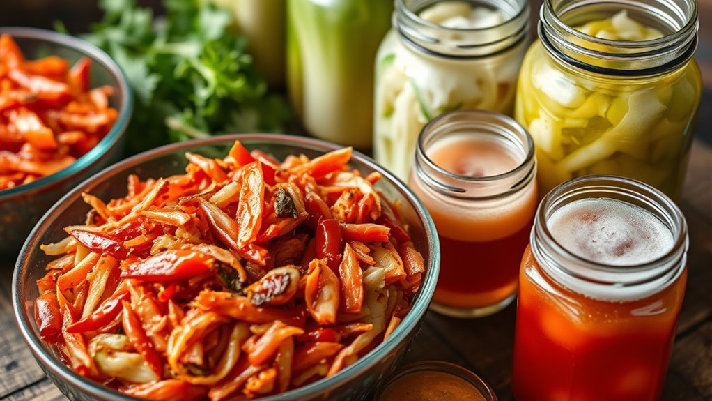 healthy gut with fermented foods