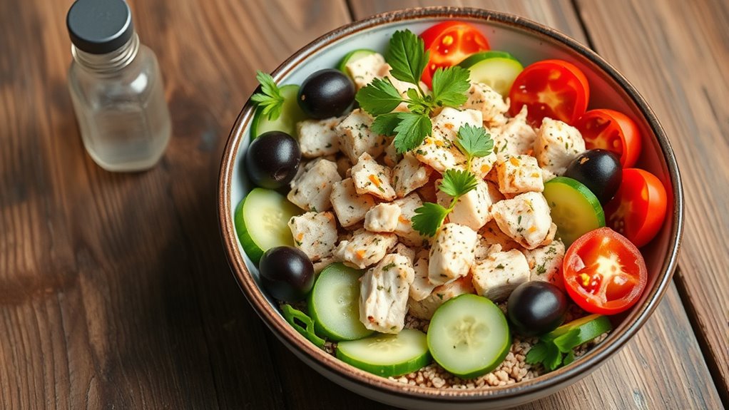 healthy mediterranean tuna bowl