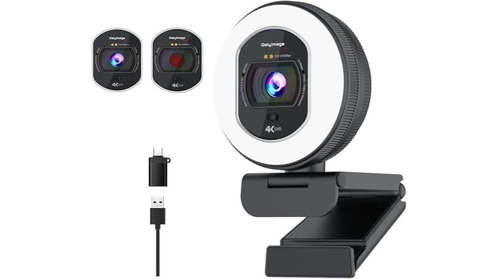 high resolution webcam with lighting