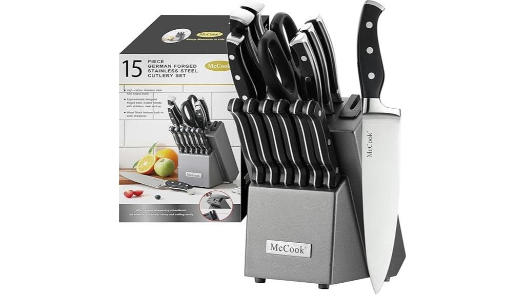 knife set with sharpener