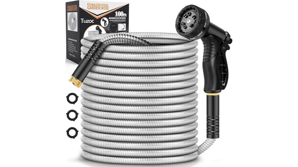 metal garden hose 100ft
