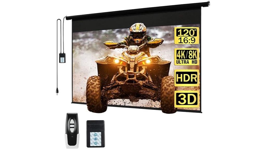motorized 120 inch projector screen