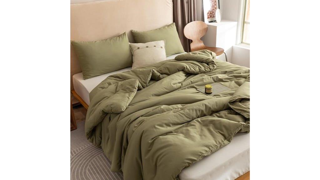 olive green queen comforter