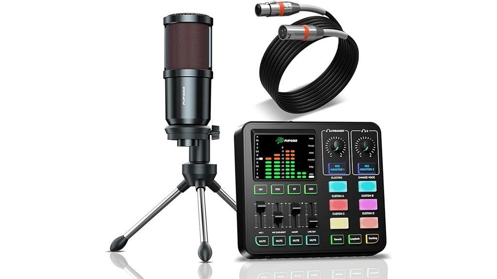 podcast mixer microphone bundle