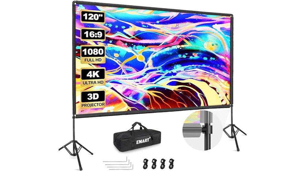 portable 120 inch 4k screen