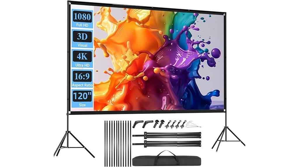 portable 120 inch foldable screen
