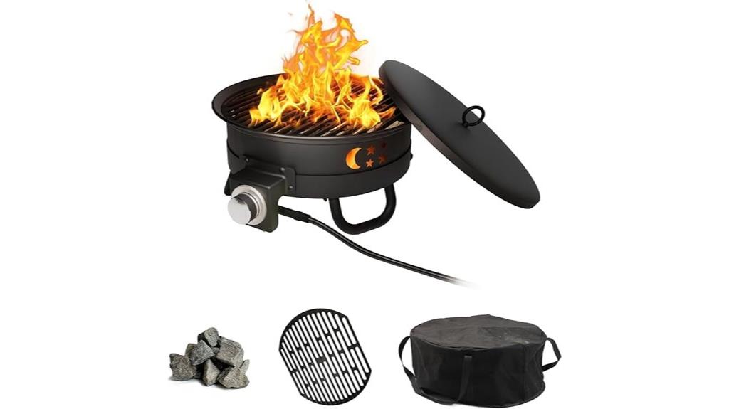 portable 17 inch fire pit