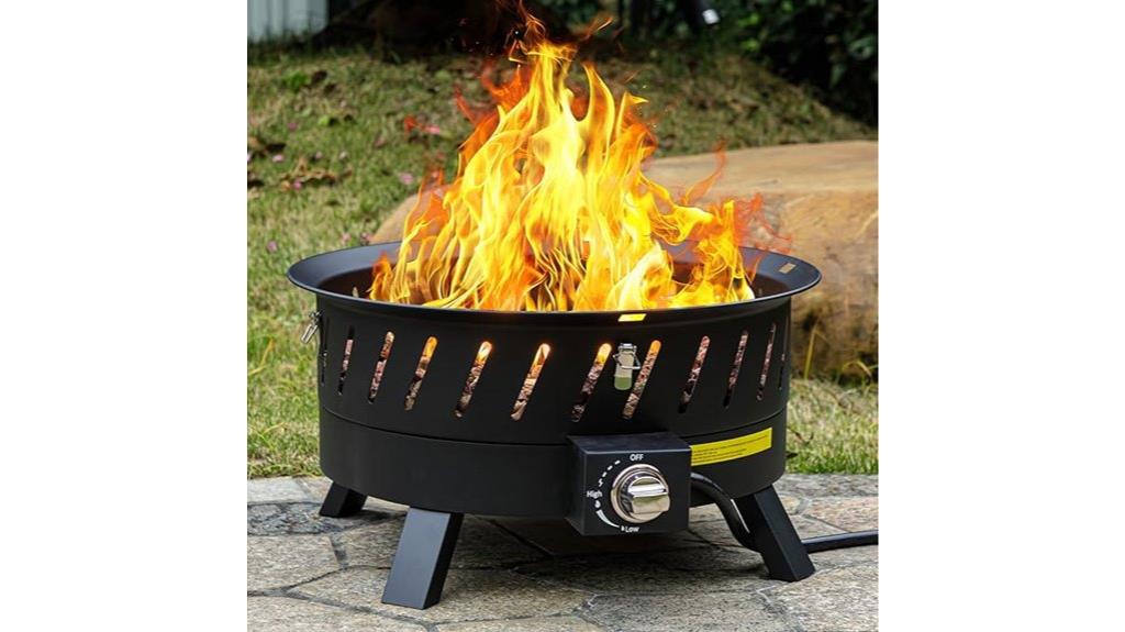 portable 22 inch gas firepit