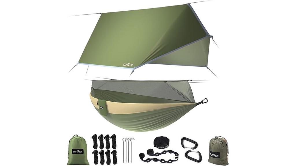 portable dual hammock with net